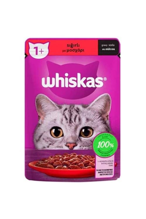 Whiskas Pouch Sos İçerisinde Sığır Etli Yetişkin Konserve Kedi Maması 85 Gr