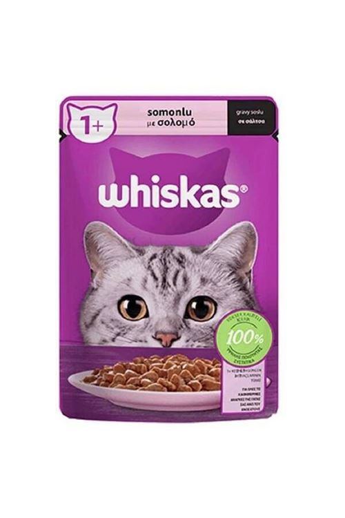 Whiskas Pouch Sos İçerisinde Somonlu Yetişkin Konserve Kedi Maması 85 Gr