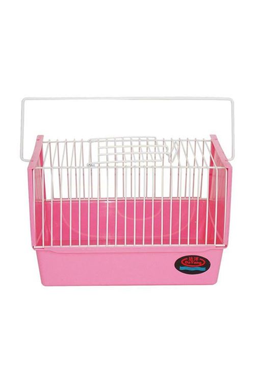 Dayang Hamster ve Kemirgen Taşıma Kafesi Beyaz/Pembe 21.5x15.5x14.5 Cm