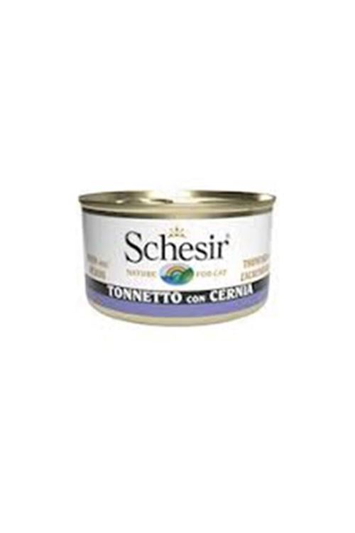 Schesir Ton Balıklı ve Orfoz Balıklı Jöleli Konserve Yetişkin Kedi Maması 85 Gr