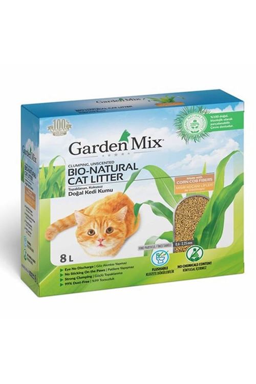 Garden Mix Topaklanan Mısır Lifli Kedi Kumu 8 Lt