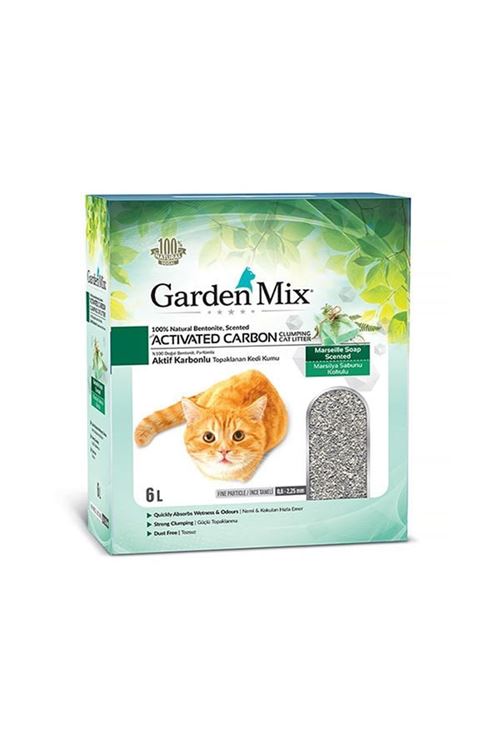 Garden Mix Bentonit Aktif Karbon Marsilya Sabun Kokulu Kedi Kumu 6 Lt