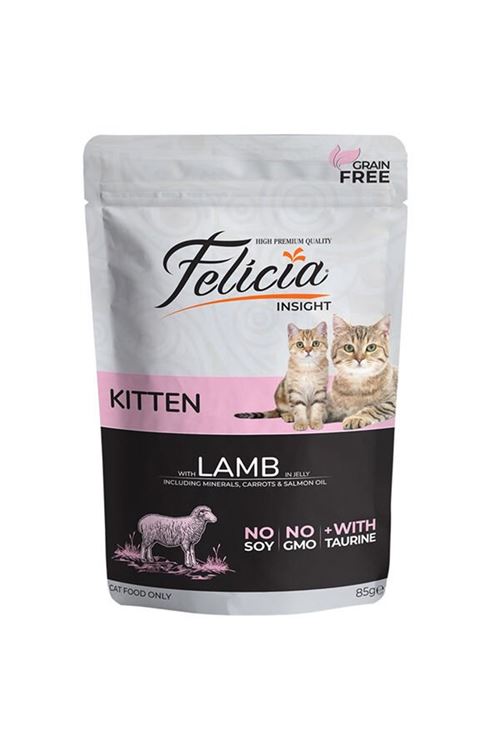 Felicia Tahılsız Kuzu Etli Pouch Yavru Konserve Kedi Maması 85 Gr