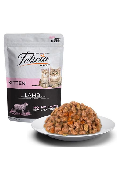 Felicia Tahılsız Kuzu Etli Pouch Yavru Konserve Kedi Maması 85 Gr
