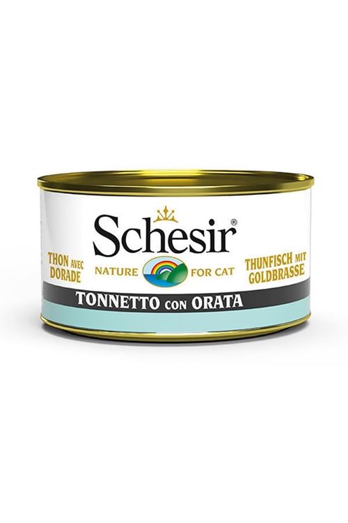 Schesir Jöle İçerisinde Ton Balıklı ve Çipuralı Konserve Kedi Maması 85 Gr