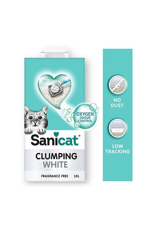Sanicat Clumping White Kokusuz Süper Topaklanan Beyaz Kedi Kumu 10 Lt
