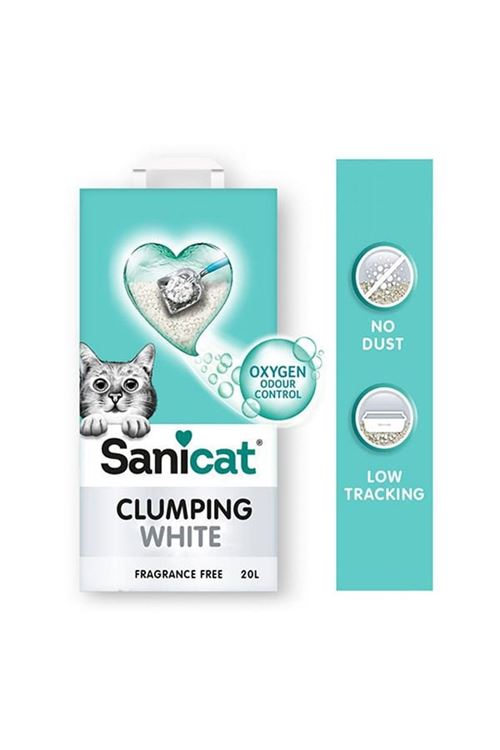 Sanicat Clumping White Kokusuz Süper Topaklanan Beyaz Kedi Kumu 20 Lt