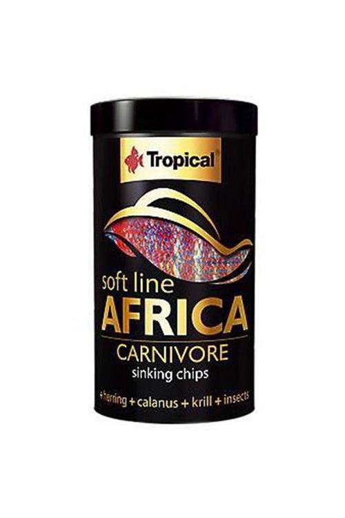 Tropical Softline Africa Carnivore Afrika Balıkları için Batan Yumuşak Taneli Cips Balık Yemi 100 Ml 52 Gr