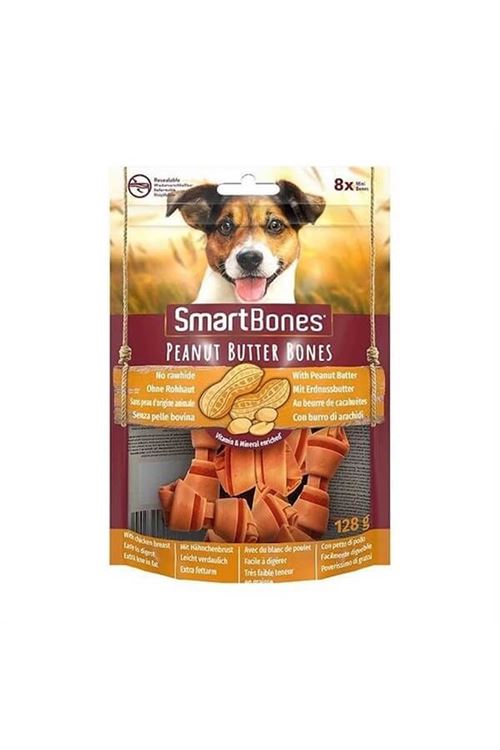 Smart Bones Tavuklu Fıstık Ezmeli Düğüm Kemik Köpek Ödül Maması S 8 Li 128 Gr