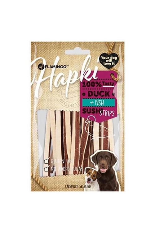 Flamingo Hapki Glutensiz Ördek ve Balıklı Şerit Köpek Ödül Maması 85 Gr