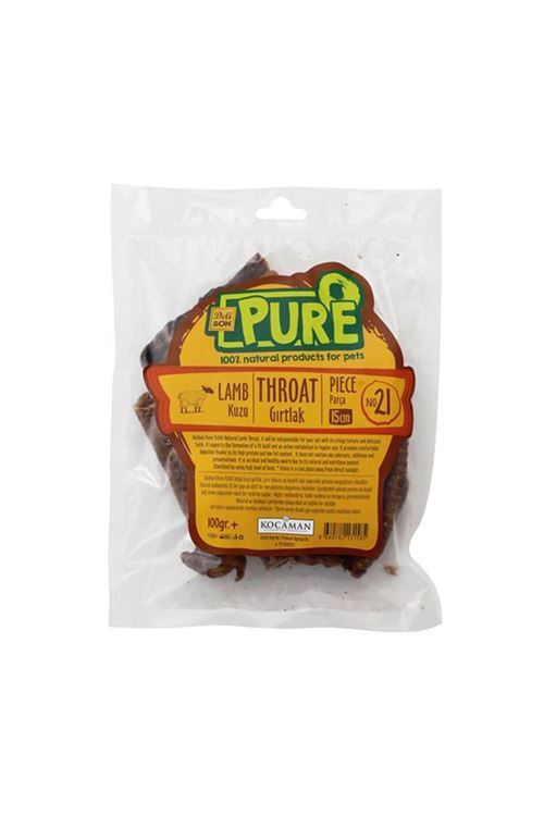Delibon Kurutulmuş Parça Kuzu Gırtlak Köpek Ödül Maması 15 Cm 100 Gr
