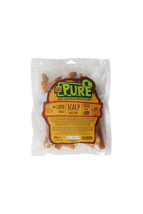 Delibon Kurutulmuş Çubuk Kuzu Kafa Derisi Köpek Ödül Maması 15 Cm 100 Gr