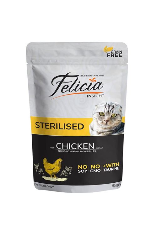 Felicia Tahılsız Tavuklu Pouch Kısırlaştırılmış Konserve Kedi Maması 85 Gr