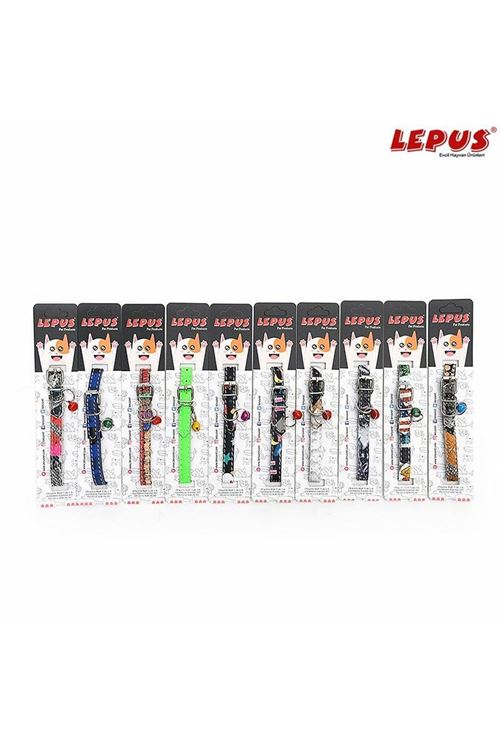 Lepus Deri Desenli Kedi Boyun Tasması 10 Adet 10x30 Cm