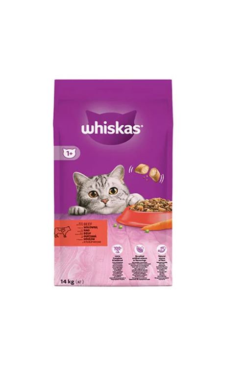 Whiskas Biftek ve Havuçlu Yetişkin Kedi Maması 14 Kg