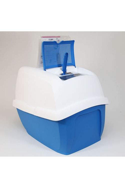 İmac Maddy Junior Üstü Açılır Kapalı Kedi Tuvaleti Mavi 57x43x41 Cm