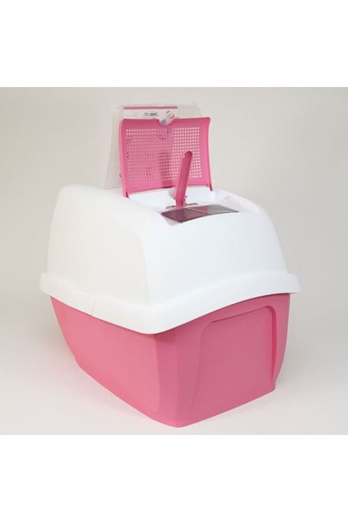 İmac Maddy Junior Üstü Açılır Kapalı Kedi Tuvaleti Pembe 57x43x41 Cm