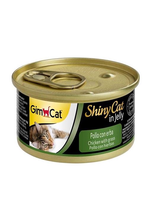 Gimcat Shinycat Tavuklu ve Çimenli Yetişkin Konserve Kedi Maması 70 Gr