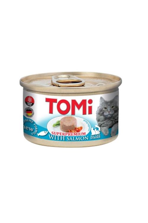 Tomi Kıyılmış Somonlu Tahılsız Yetişkin Konserve Kedi Maması 85 Gr
