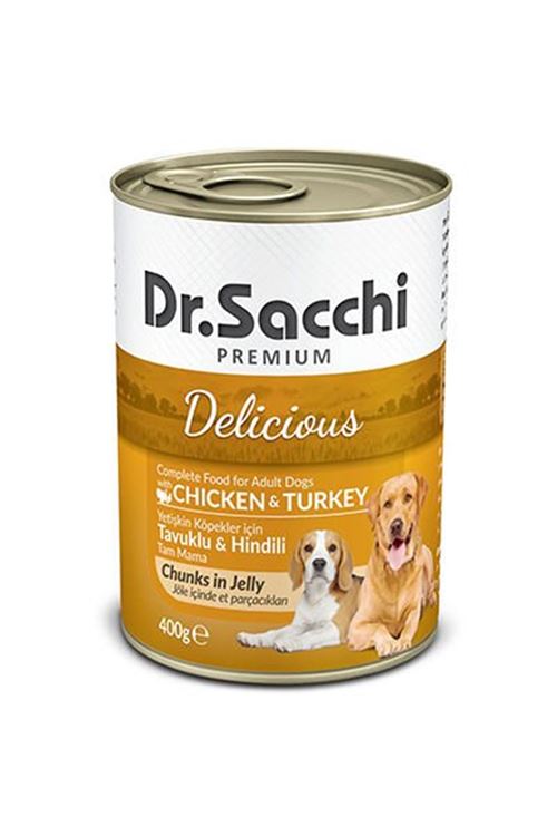 Dr.Sacchi Tavuk ve Hindi Etli Yetişkin Köpek Konservesi 400 Gr