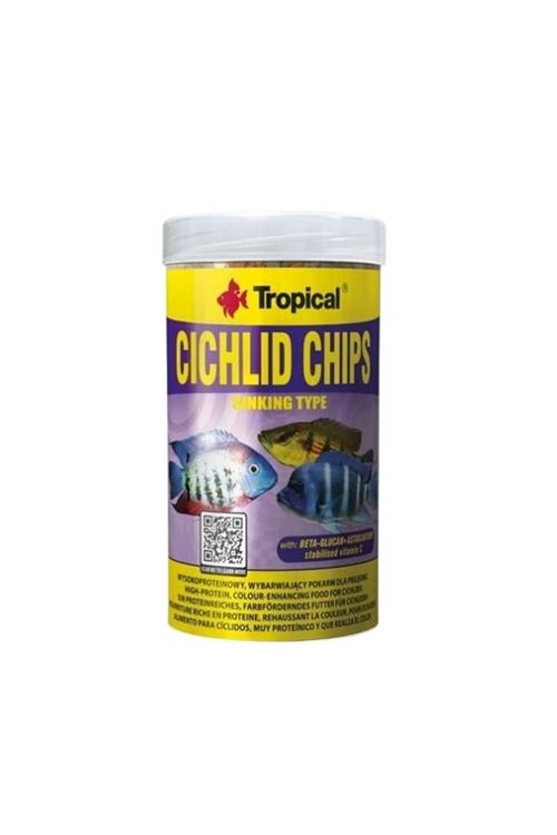 Tropical Cichlid Chips Cichlid Balıkları için Renklendirici Cips Balık Yemi 1000 Ml 520 Gr