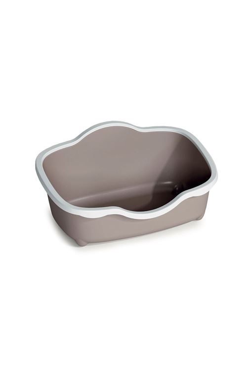Stefanplast Tres Chic Açık Kedi Tuvaleti Beyaz/Bej 56x38.5x26 Cm