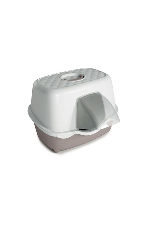 Stefanplast Tres Chic Karbon Filtreli Kapalı Kedi Tuvaleti Beyaz/Bej 56x54.5x39 Cm