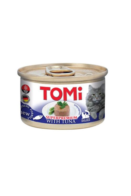 Tomi Kıyılmış Ton Balıklı Tahılsız Yetişkin Konserve Kedi Maması 85 Gr
