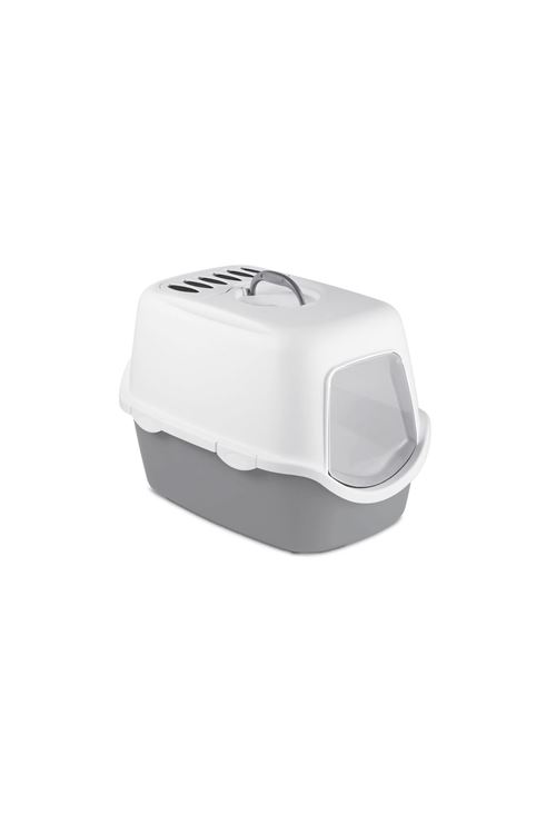 Stefanplast Cathy Filtreli Kapalı Kedi Tuvaleti Beyaz/Gri 56x40x40 Cm