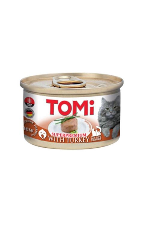 Tomi Kıyılmış Hindili Tahılsız Yetişkin Konserve Kedi Maması 85 Gr