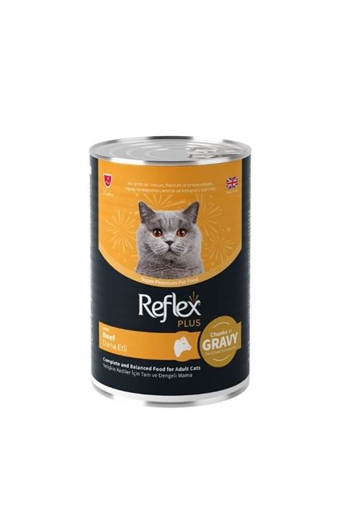 Reflex Plus Sos İçinde Dana Etli Yetişkin Konserve Kedi Maması 400 Gr