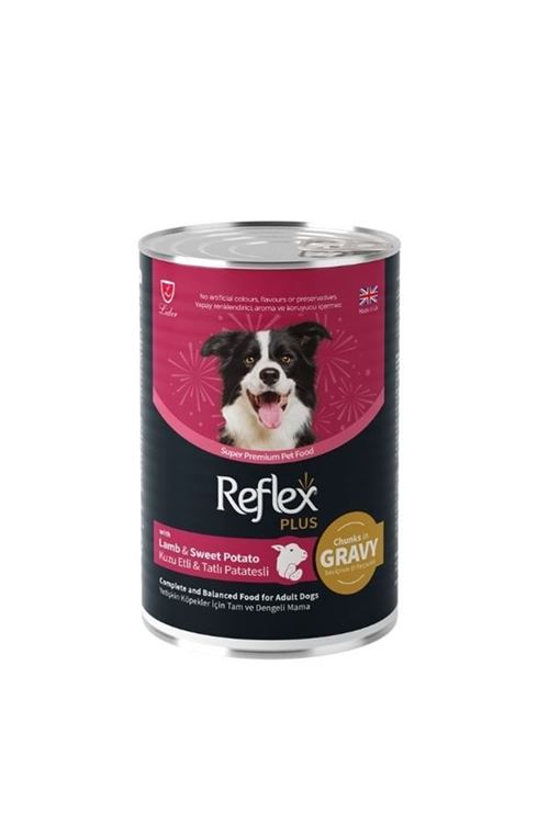 Reflex Plus Sos İçinde Kuzu Etli ve Tatlı Patatesli Yetişkin Konserve Köpek Maması 400 Gr