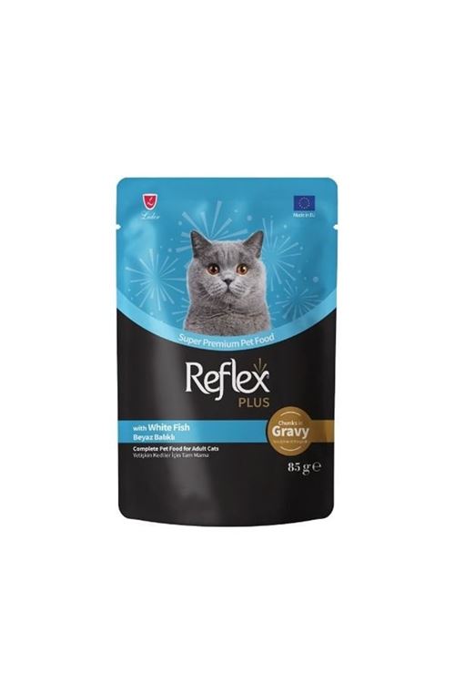 Reflex Plus Sos İçinde Beyaz Balıklı Pouch Yetişkin Konserve Kedi Maması 85 Gr