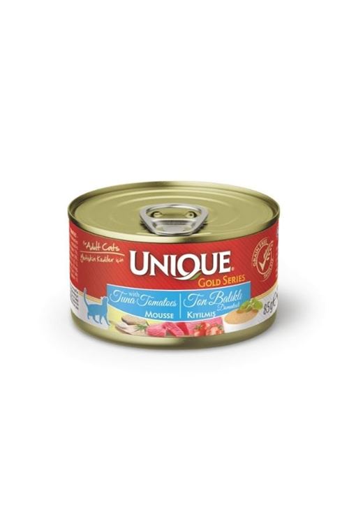 Unique Gold Series Ton Balıklı ve Domatesli Yetişkin Konserve Kedi Maması 85 Gr