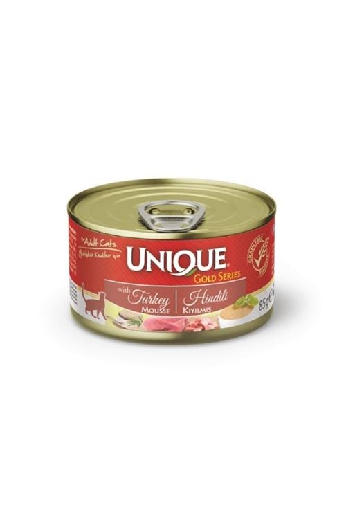 Unique Gold Series Hindi Etli Yetişkin Konserve Kedi Maması 85 Gr