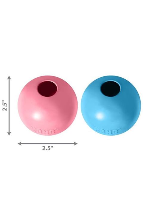 Kong Delikli Top Yavru Köpek Oyuncağı Small Mavi/Pembe 6.5 Cm
