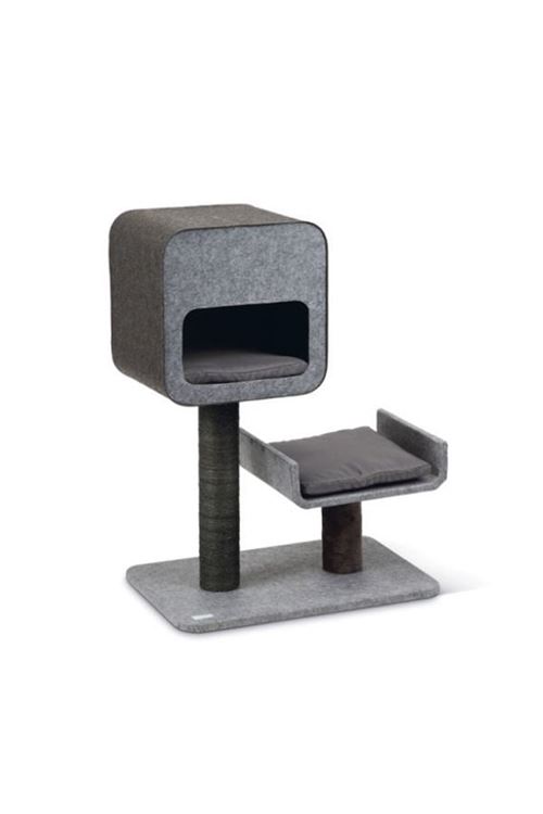 Beeztees Oyun Evi Yataklı Kedi Tırmalama Direği 60x40x82 Cm Gri