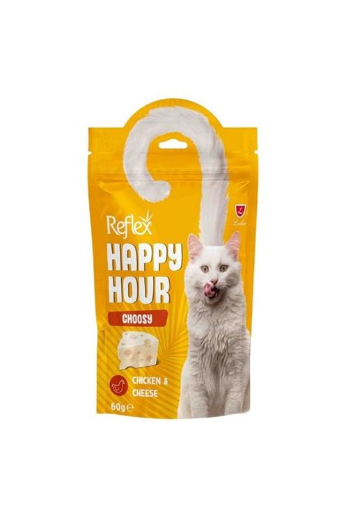 Reflex Happy Hour Tavuk Etli ve Peynirli Seçici Kediler için Kedi Ödülü 60 Gr
