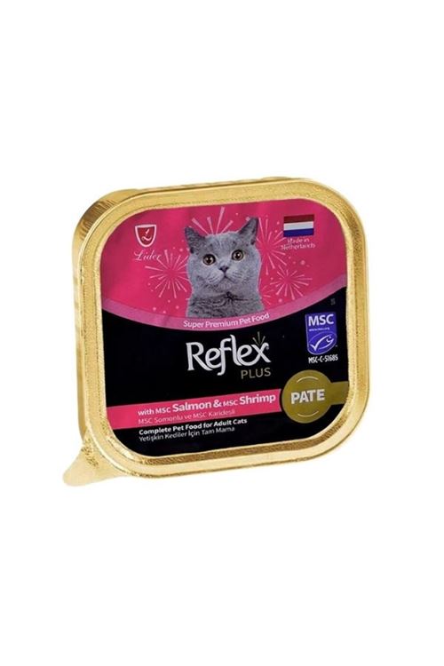 Reflex Plus Pate Somonlu ve Karidesli Yetişkin Konserve Kedi Maması 85 Gr