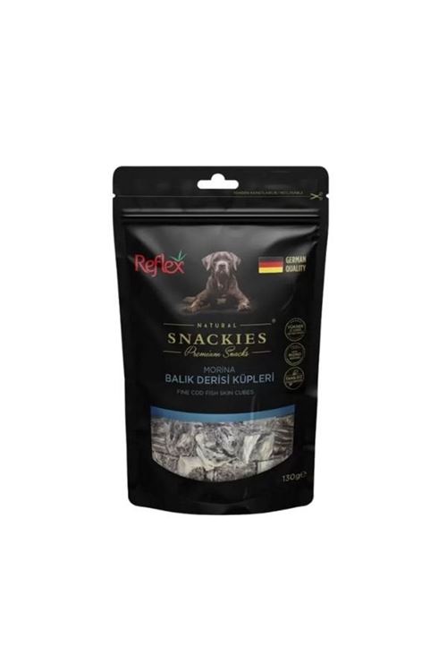 Reflex Snackies Natural Morina Balık Derisi Küpleri Tahılsız Köpek Ödül Maması 130 Gr