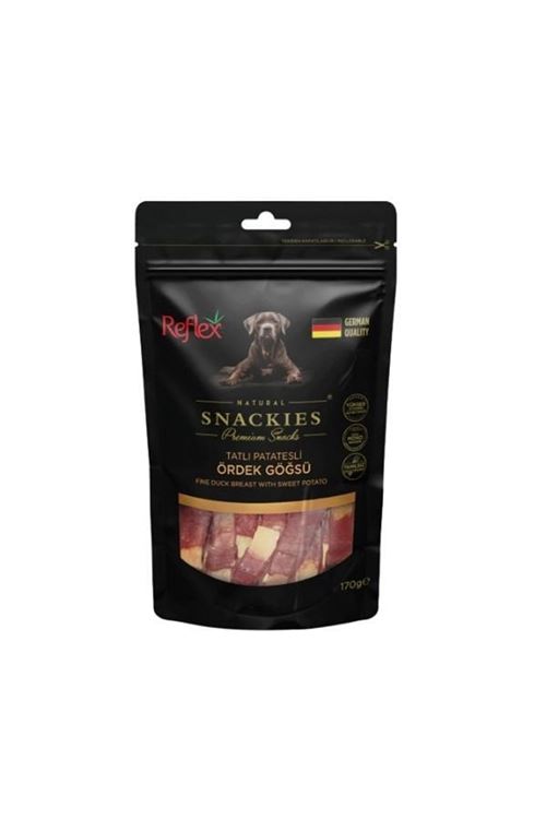 Reflex Snackies Natural Tatlı Patatesli Ördek Göğsü Tahılsız Köpek Ödül Maması 170 Gr