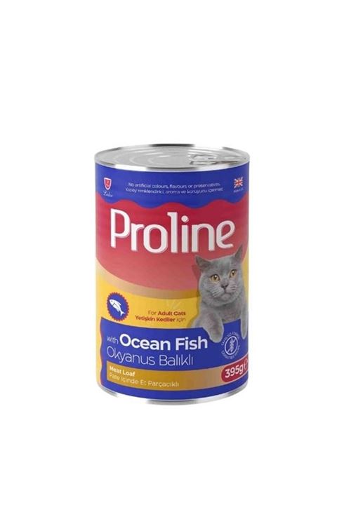 Proline Pate İçinde Et Parçacıklı Okyanus Balıklı Yetişkin Konserve Kedi Maması 395 Gr