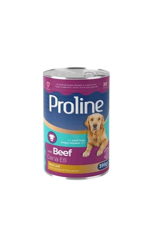 Proline Pate İçinde Et Parçacıklı Dana Etli Yetişkin Konserve Köpek Maması 395 Gr