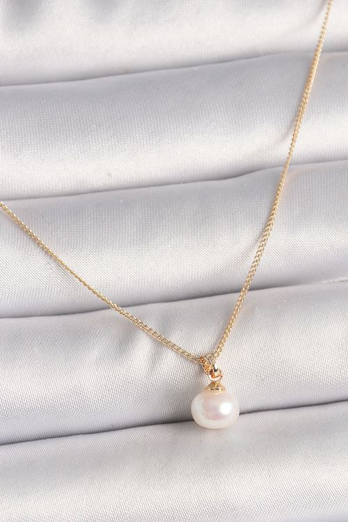 Pirinç Gold Renk İnci Model Kadın Kolye