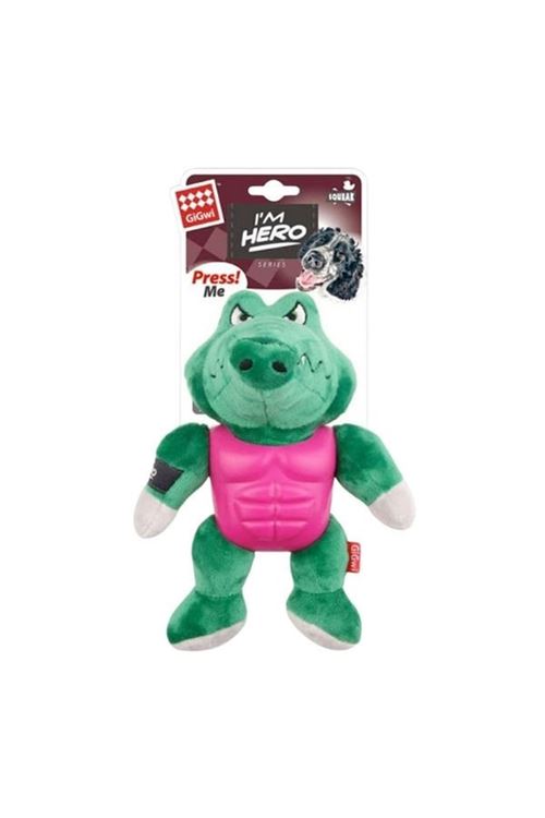 Gigwi Sesli Süper Kahraman Timsah Peluş Köpek Oyuncağı 20 Cm