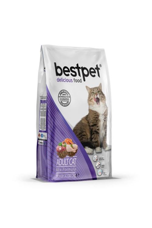Bestpet Tavuklu Kuzulu ve Balıklı Mix Yetişkin Kedi Maması 15 Kg