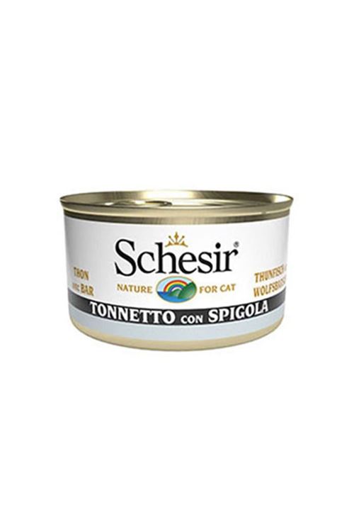 Schesir Ton Balıklı ve Levrekli Jöleli Konserve Yetişkin Kedi Maması 85 Gr