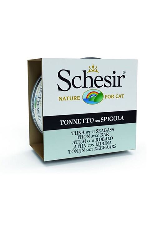 Schesir Ton Balıklı ve Levrekli Jöleli Konserve Yetişkin Kedi Maması 85 Gr
