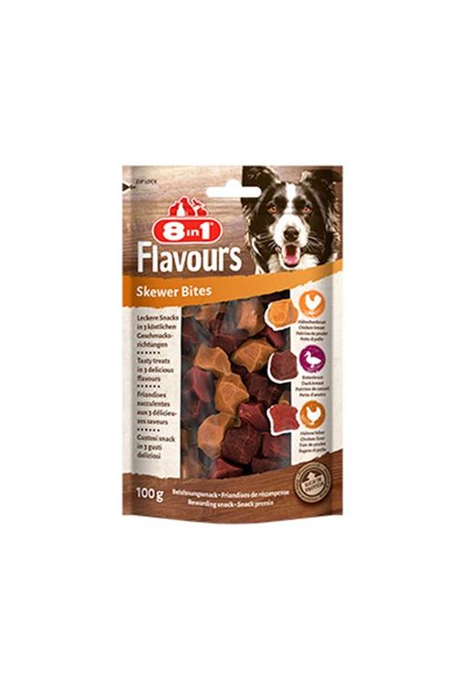 8in1 Flavours Skewer Bites Kuşbaşı Dilimli Çiğneme Köpek Ödül Maması 100 Gr
