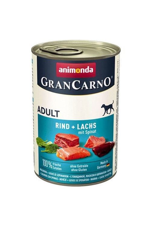 Animonda Gran Carno Sığır Etli ve Ispanaklı Yetişkin Köpek Konservesi 400 Gr